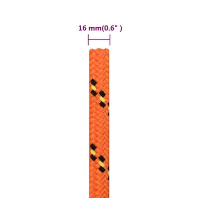 vidaXL Boat Rope Orange 16 mm 100 m Polypropylene