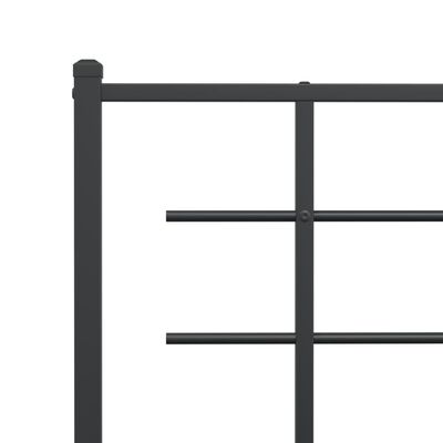 vidaXL Metal Bed Frame without Mattress with Footboard Black 75x190 cm Small Single