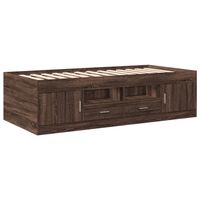 vidaXL Daybed with Drawers without Mattress Brown Oak 75x190 cm Small Single