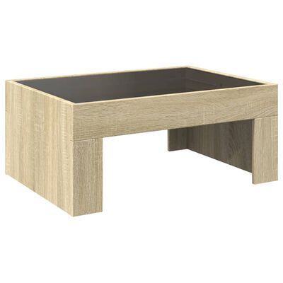 vidaXL Coffee Table with Infinity LED Sonoma Oak 70x50x30 cm