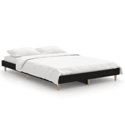 vidaXL Bed Frame without Mattress Black 120x190 cm Small Double Engineered Wood