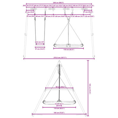 vidaXL Outdoor Swing Set with Swing and Saucer Swing