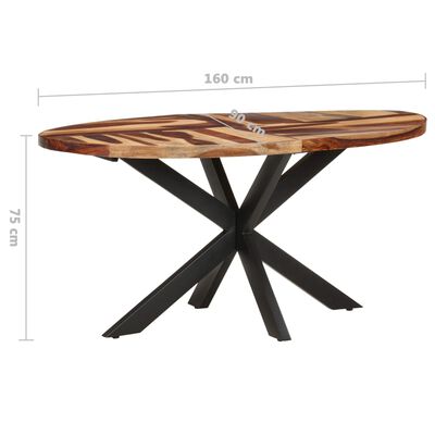 vidaXL Dining Table 160x90x75cm Solid Acacia Wood