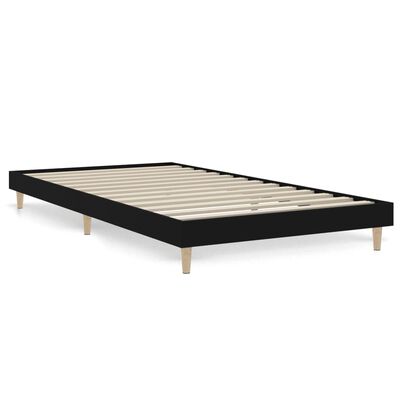 vidaXL Bed Frame without Mattress Black 90x200 cm Engineered Wood