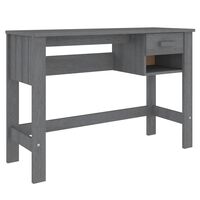 vidaXL Desk HAMAR Dark Grey 110x40x75 cm Solid Wood Pine