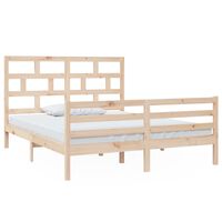 vidaXL Bed Frame without Mattress Solid Wood 160x200 cm (810440+814204)