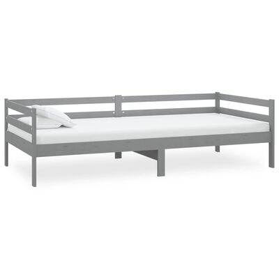 vidaXL Day Bed without Mattress Grey Solid Wood Pine 90x200 cm