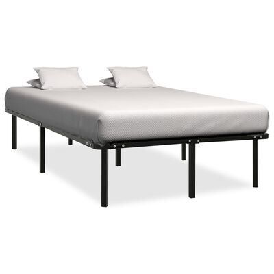 vidaXL Bed Frame without Mattress Black Metal 120x200 cm