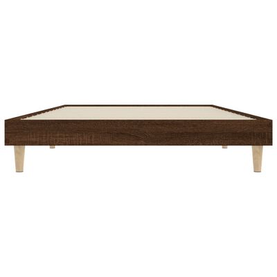 vidaXL Bed Frame without Mattress Brown Oak 90x200 cm Engineered Wood