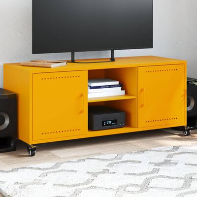 vidaXL TV Cabinet Mustard Yellow 100.5x39x43.5 cm Steel