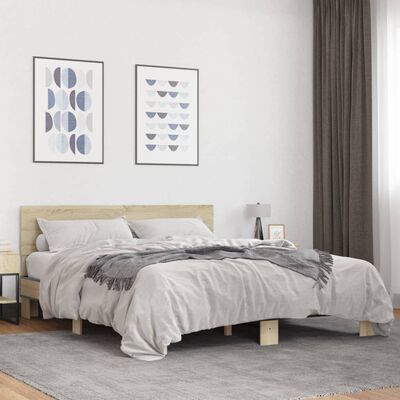 vidaXL Bed Frame without Mattress Sonoma Oak 150x200 cm King Size