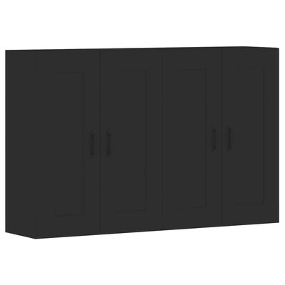 vidaXL Wall Mounted Cabinets 2 pcs Black Engineered Wood