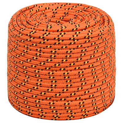 vidaXL Boat Rope Orange 10 mm 500 m Polypropylene