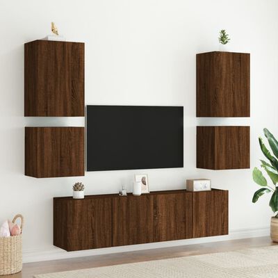 vidaXL TV Wall Cabinet Brown Oak 40.5x30x40 cm Engineered Wood