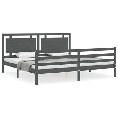 vidaXL Bed Frame without Mattress Grey 200x200 cm Solid Wood