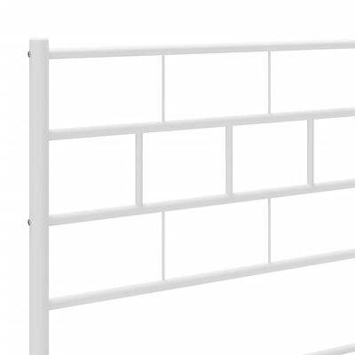 vidaXL Metal Bed Frame without Mattress with Footboard White 100x190 cm