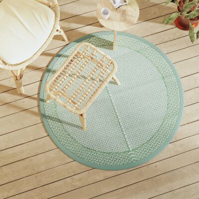 vidaXL Outdoor Carpet Green Ø120 cm PP