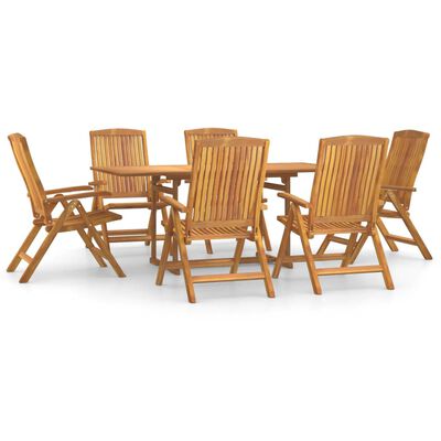 vidaXL 7 Piece Garden Dining Set Solid Wood Teak