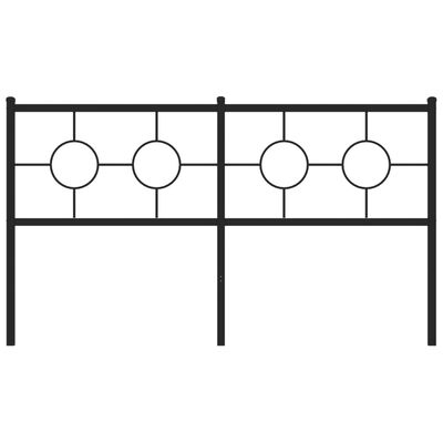 vidaXL Metal Headboard Black 150 cm