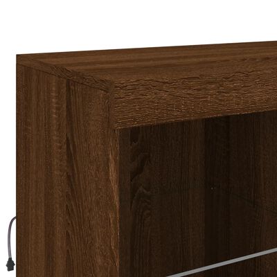 vidaXL Sideboard with LED Lights Brown Oak 81x37x100 cm