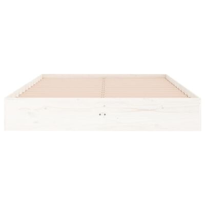 vidaXL Bed Frame without Mattress White Solid Wood 140x190 cm