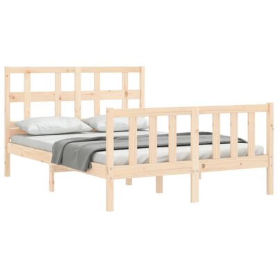 vidaXL Bed Frame without Mattress Double Solid Wood Pine