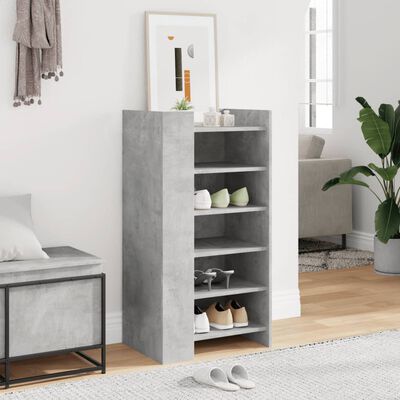 vidaXL Shoe Cabinet Concrete Grey 52x37.5x100 cm Engineered Wood