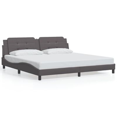 vidaXL Bed Frame with LED without Mattress Grey 200x200 cm