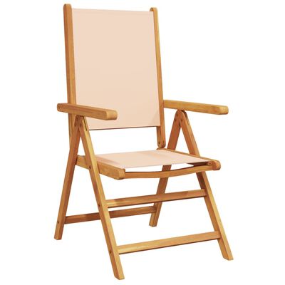 vidaXL Garden Chairs 2 pcs Beige Solid Wood Acacia and Fabric