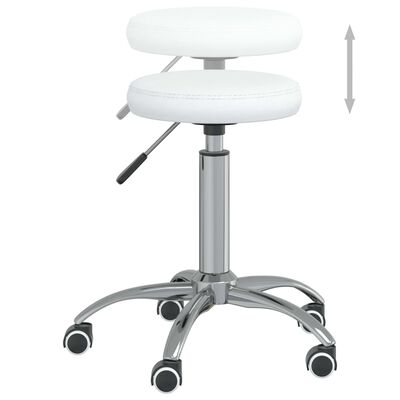 vidaXL Office Swivel Chair White Faux Leather