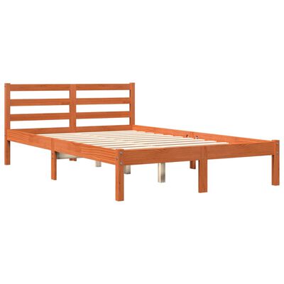 vidaXL Bed Frame without Mattress Wax Brown 150x200 cm King Size Solid Wood Pine