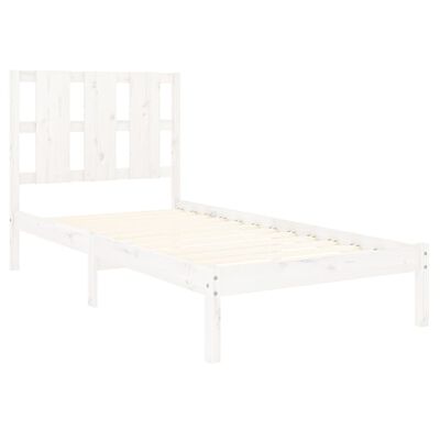 vidaXL Bed Frame without Mattress White 75x190 cm Small Single Solid Wood