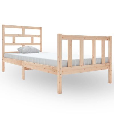 vidaXL Bed Frame without Mattress Solid Wood 90x200 cm (810067+814174)