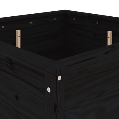 vidaXL Garden Planter Black 82.5x82.5x78 cm Solid Wood Pine