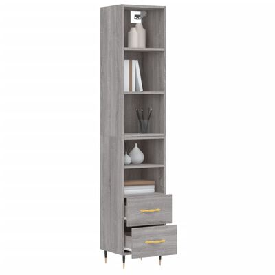 vidaXL Highboard Grey Sonoma 34.5x34x180 cm Engineered Wood