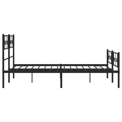 vidaXL Metal Bed Frame without Mattress with Footboard Black 120x200 cm