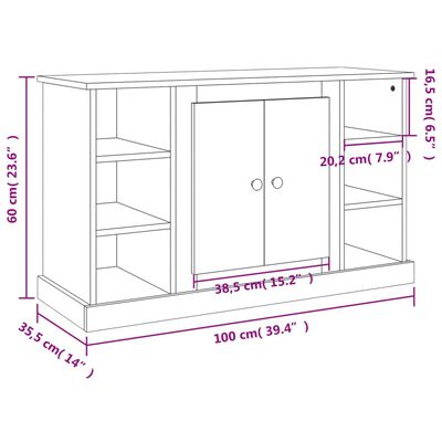 vidaXL Sideboard White 100x35.5x60 cm Engineered Wood