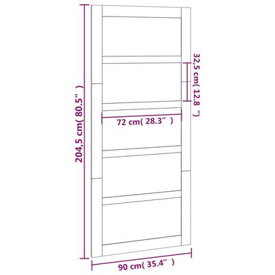 vidaXL Barn Door 90x1.8x204.5 cm Solid Wood Pine