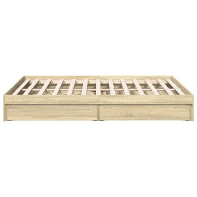 vidaXL Bed Frame with Drawers without Mattress Sonoma Oak 150x200 cm King Size