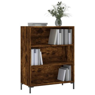 vidaXL Bookcase Smoked Oak 69.5x32.5x90 cm Engineered Wood