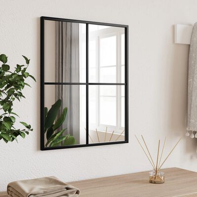 vidaXL Wall Mirror Black 40x50 cm Rectangle Iron