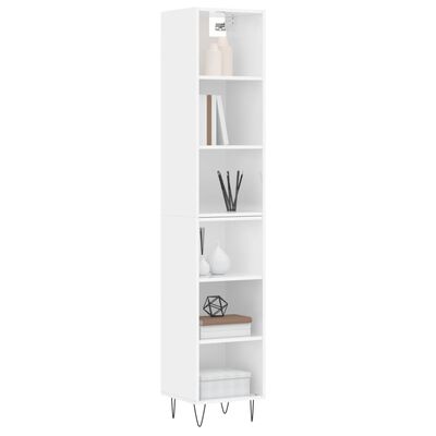 vidaXL Highboard High Gloss White 34.5x32.5x180 cm Engineered Wood