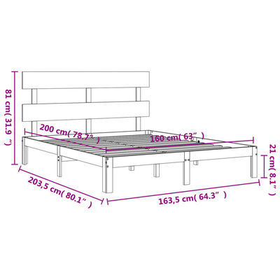 vidaXL Bed Frame without Mattress White 160x200 cm Solid Wood Pine