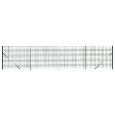 vidaXL Wire Mesh Fence with Flange Green 2x10 m