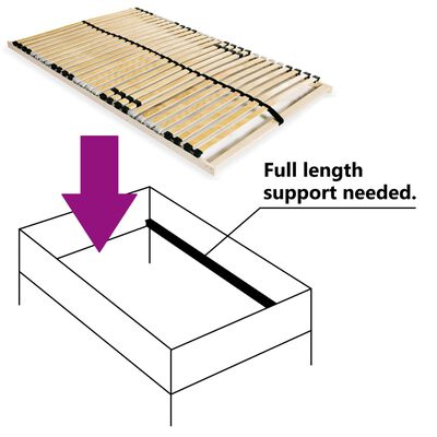 vidaXL Slatted Bed Base without Mattress with 28 Slats 7 Zones 120x200 cm