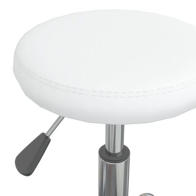 vidaXL Office Swivel Chair White Faux Leather