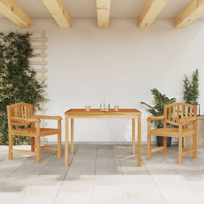 vidaXL 3 Piece Garden Dining Set Solid Wood Teak