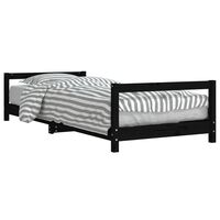 vidaXL Kids Bed Frame Black 80x200 cm Solid Wood Pine