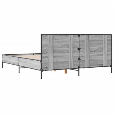 vidaXL Bed Frame without Mattress Grey Sonoma 140x200 cm