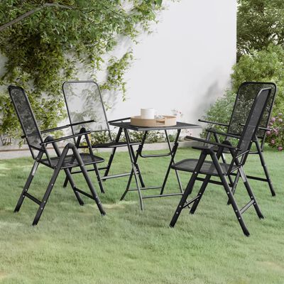 vidaXL 5 Piece Garden Dining Set Expanded Metal Mesh Anthracite